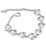 Armband mit Herzmuster, Kristall, verziert mit Swarovski-Kristallen