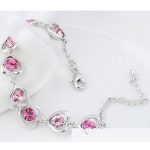  Armband mit Herzmuster, rosa, verziert mit Swarovski-Kristallen