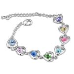  Armband mit Herzmuster, mehrfarbig, verziert mit Swarovski-Kristallen