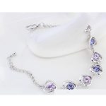  Armband mit Herzmuster, Tansanit, verziert mit Swarovski-Kristallen