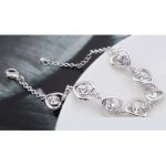 Armband mit Herzmuster, Kristall, verziert mit Swarovski-Kristallen