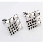 Manschettenknopf, quadratisch, schwarz