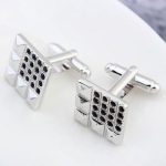 Manschettenknopf, quadratisch, schwarz