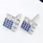 Manschettenknöpfe, quadratisch, blau