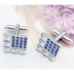 Manschettenknöpfe, quadratisch, blau