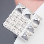 Manschettenknöpfe, quadratisch, Kristall