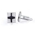 Manschettenknöpfe mit Kreuzmotiv, schwarz