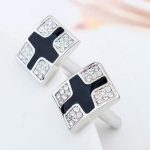 Manschettenknöpfe mit Kreuzmotiv, schwarz