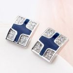 Manschettenknöpfe mit Kreuzmotiv, blau