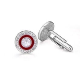 Manschettenknöpfe mit Swarovski-Kristall, Burgunderrot