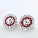 Manschettenknöpfe mit Swarovski-Kristall, Burgunderrot