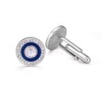 Manschettenknöpfe mit Swarovski-Kristall, blau