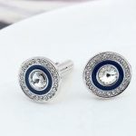 Manschettenknöpfe mit Swarovski-Kristall, blau