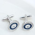 Manschettenknöpfe mit Swarovski-Kristall, blau