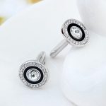 Manschettenknöpfe mit Swarovski-Kristall, schwarz