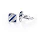 Manschettenknöpfe, gestreift, blau