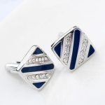 Manschettenknöpfe, gestreift, blau