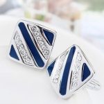 Manschettenknöpfe, gestreift, blau