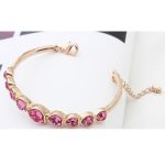 Herzarmband, rosa, verziert mit Swarovski-Kristallen