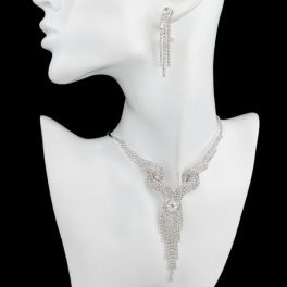  Gedrehtes Schmuckset, silberfarben