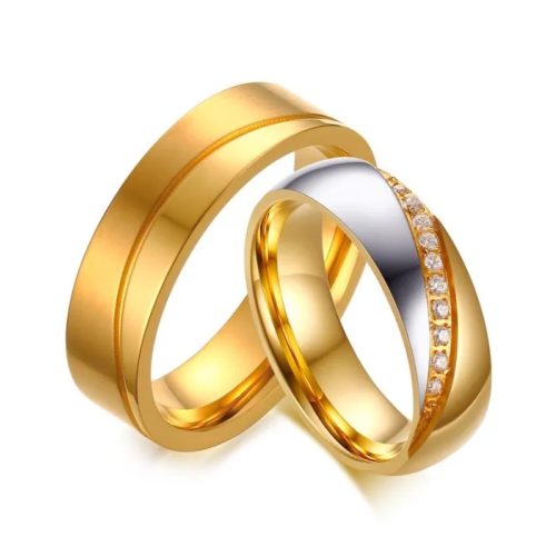 Herren-Ehering, Edelstahl, zweifarbig, Größe 12