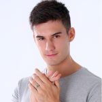 Herren-Ehering, Edelstahl, Silber, Größe 8