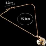  Vergoldete Halskette mit Herzanhänger, blau