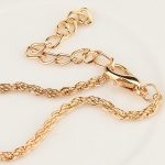  Vergoldete Halskette mit Herzanhänger, blau