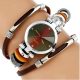  Damenarmbanduhr mit Dreifach-Lederarmband, braun