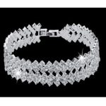  Kristallines, geometrisches Armband, silberne Farbe