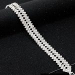  Kristallines, geometrisches Armband, silberne Farbe