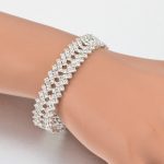  Kristallines, geometrisches Armband, silberne Farbe