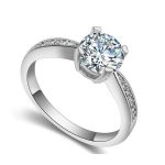  Klassischer runder Steinring, Kristall, 6,5