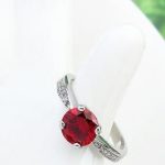  Klassischer runder Steinring, GAR, 6,5