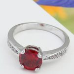  Klassischer runder Steinring, GAR, 6,5