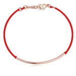  Rotes Kordelarmband, Roségold, Roségold
