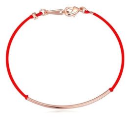  Rotes Kordelarmband, Roségold, Roségold
