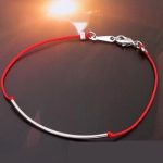  Rotes Kordelarmband, Rhodium