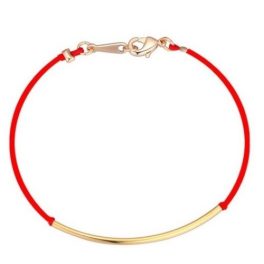 Rotes Kordelarmband, funkelndes Gold