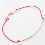  Rotes Kordelarmband, Roségold, Roségold