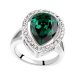  Tropfenförmiger Ring, grün, verziert mit Swarovski-Kristall, 8,5