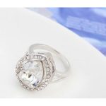  Tropfenförmiger Ring, Kristall, verziert mit Swarovski-Kristall, 8,5