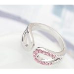  Wassertropfenförmiger Ring, Hellrosa, 8,5