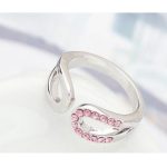 Wassertropfenförmiger Ring, Hellrosa, 6,5