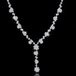  Blumenkristall-Halskette, silberfarben