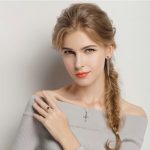 Silberring mit schwarzem Kristall, Größe 9