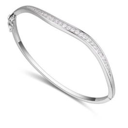  Ovales Armband, Rhodium