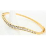 Ovaler Armreif, funkelndes Gold