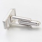 Manschettenknöpfe mit Kristalleinlage, schwarz