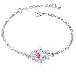   Armband „Hand der Fatima“, verziert mit Swarovski-Kristallen, Rose